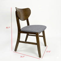 Home Design Easton Dining Chair (Set of 4), Curved-back design, Comfortable Gray Linen Upholstered Seat