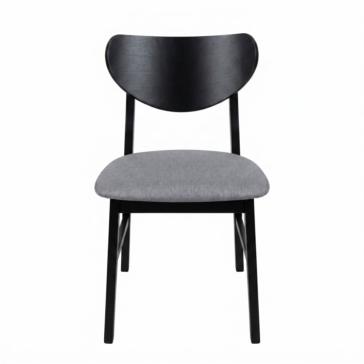 Home Design Easton Dining Chair (Set of 4), Curved-back design, Comfortable Gray Linen Upholstered Seat