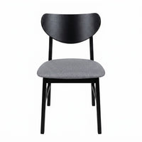 Home Design Easton Dining Chair (Set of 4), Curved-back design, Comfortable Gray Linen Upholstered Seat