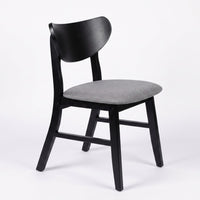 Home Design Easton Dining Chair (Set of 4), Curved-back design, Comfortable Gray Linen Upholstered Seat