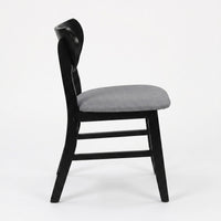Home Design Easton Dining Chair (Set of 4), Curved-back design, Comfortable Gray Linen Upholstered Seat