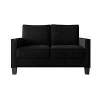 Home Design Marcia 3-Piece Square Arm Living Room Furniture Set with Armchair, Loveseat and Sofa, Black