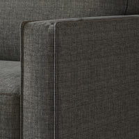 Home Design Marcia 3-Piece Square Arm Living Room Furniture Set with Armchair, Loveseat and Sofa, Gray