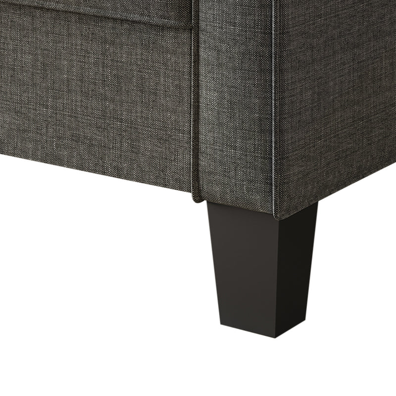 Home Design Marcia 3-Piece Square Arm Living Room Furniture Set with Armchair, Loveseat and Sofa, Gray