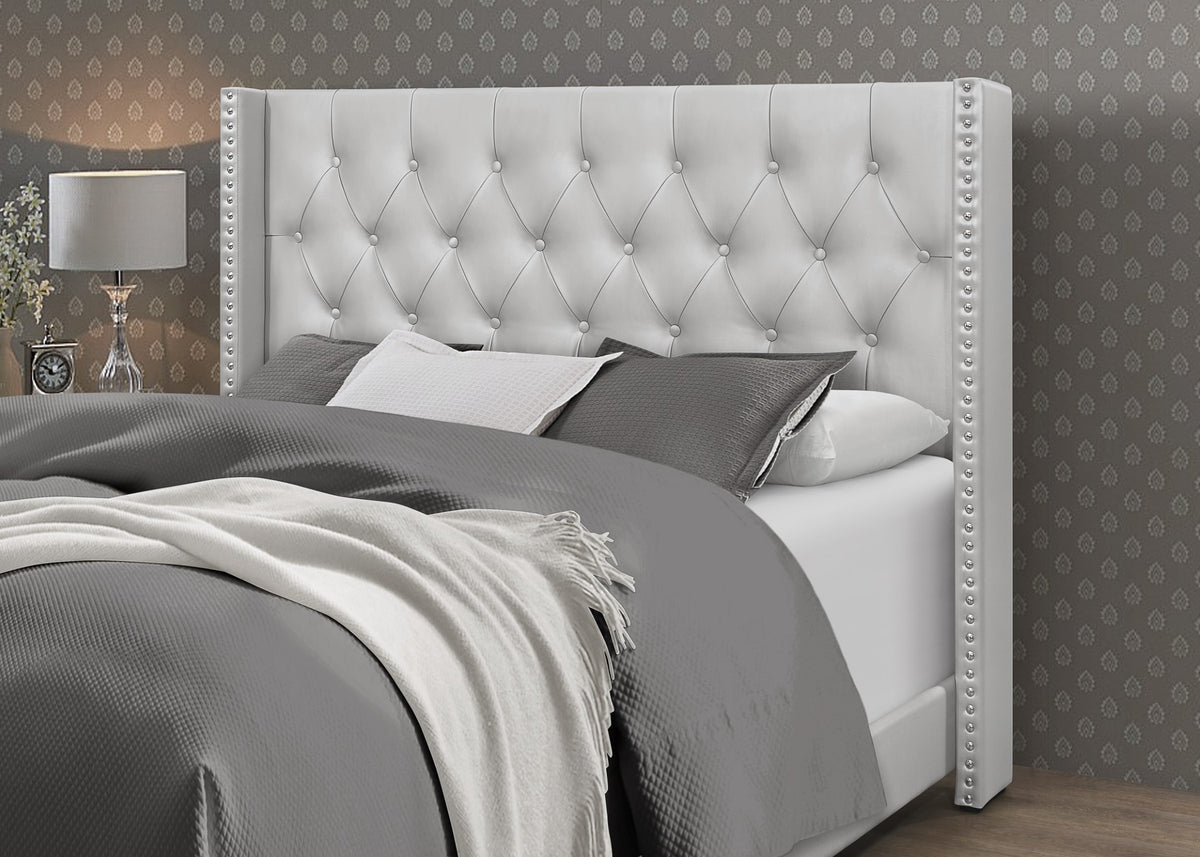 Home Design Brady Upholstered Tufted Wingback Panel Bed Frame
