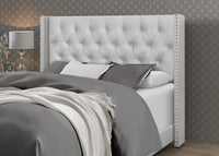 Home Design Brady Upholstered Tufted Wingback Panel Bed Frame