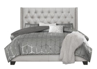 Home Design Brady Upholstered Tufted Wingback Panel Bed Frame