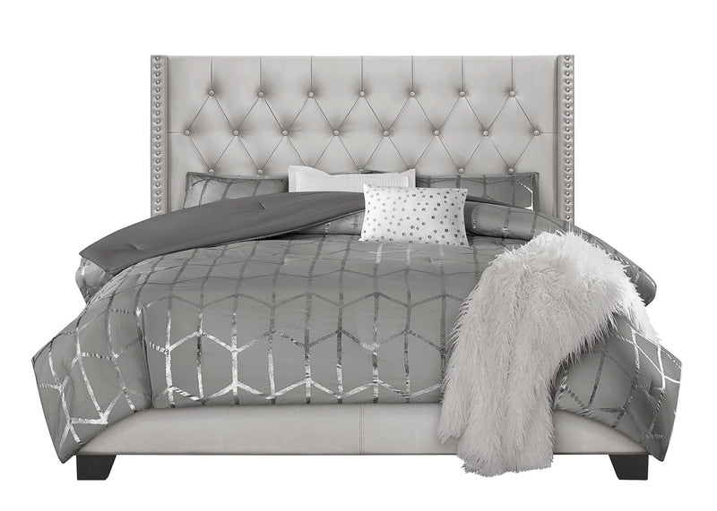 Home Design Brady Upholstered Tufted Wingback Panel Bed Frame