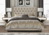 Home Design Brady Upholstered Tufted Wingback Panel Bed Frame