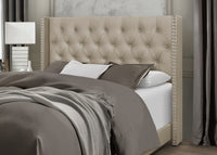 Home Design Brady Upholstered Tufted Wingback Panel Bed Frame