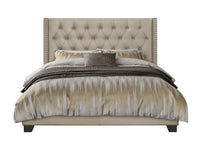 Home Design Brady Upholstered Tufted Wingback Panel Bed Frame