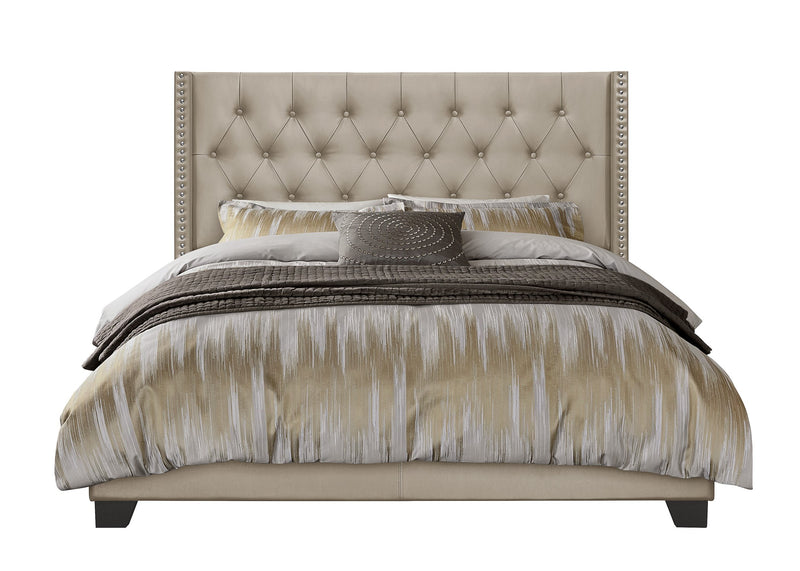 Home Design Brady Upholstered Tufted Wingback Panel Bed Frame