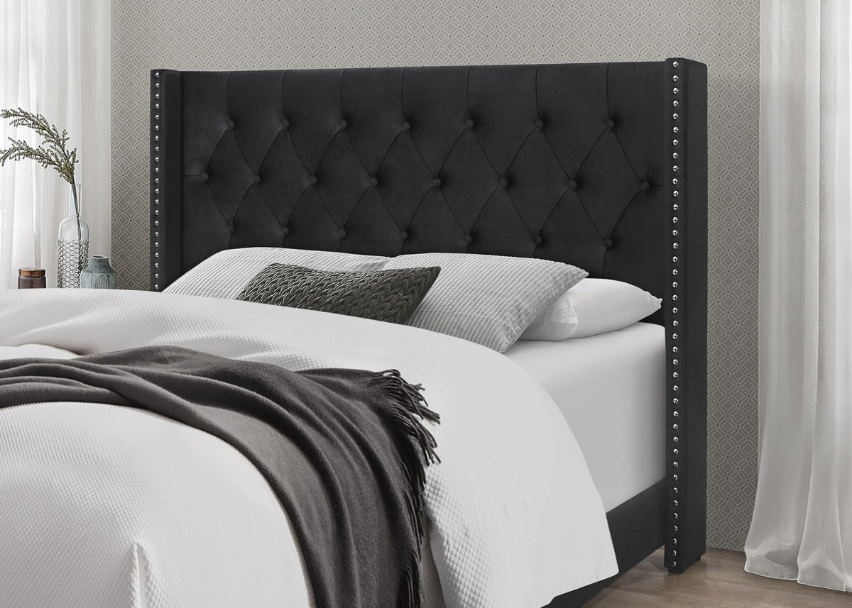 Home Design Brady Upholstered Tufted Wingback Panel Bed Frame