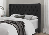 Home Design Brady Upholstered Tufted Wingback Panel Bed Frame