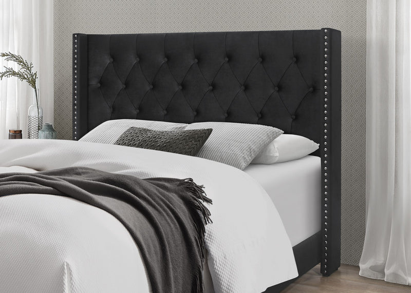 Home Design Brady Upholstered Tufted Wingback Panel Bed Frame