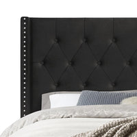 Home Design Brady Upholstered Tufted Wingback Panel Bed Frame