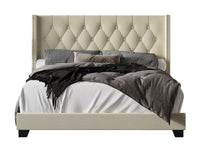 Home Design Brady Upholstered Tufted Wingback Panel Bed Frame