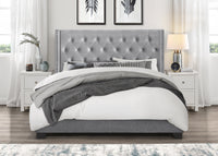 Home Design Brady Upholstered Tufted Wingback Panel Bed Frame