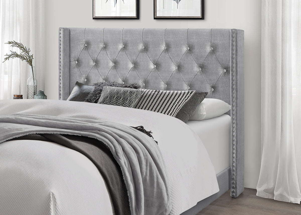 Home Design Brady Upholstered Tufted Wingback Panel Bed Frame