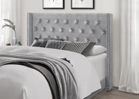 Home Design Brady Upholstered Tufted Wingback Panel Bed Frame
