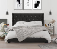 Home Design Brady Upholstered Tufted Wingback Panel Bed Frame
