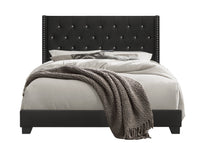 Home Design Brady Upholstered Tufted Wingback Panel Bed Frame