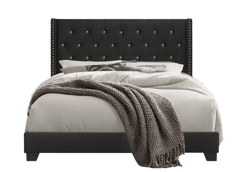 Home Design Brady Upholstered Tufted Wingback Panel Bed Frame
