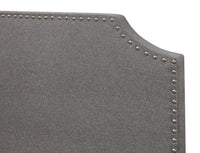 Tory Modern Chic Grey Linen Upholstered Panel Bed Frame