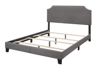 Tory Modern Chic Grey Linen Upholstered Panel Bed Frame
