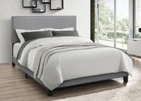 Home Design Ace Nail head Trim Linen Upholstered Bed Frame, Adult, Light Gray