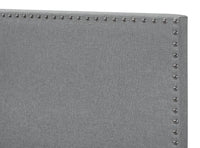 Home Design Ace Nail head Trim Linen Upholstered Bed Frame, Adult, Light Gray