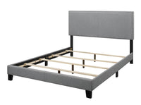 Home Design Ace Nail head Trim Linen Upholstered Bed Frame, Adult, Light Gray