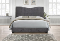 Home Design Kris Upholstered Wingback Bed Frame, Adult Bedroom or Guest Room