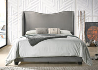 Home Design Kris Upholstered Wingback Bed Frame, Adult Bedroom or Guest Room