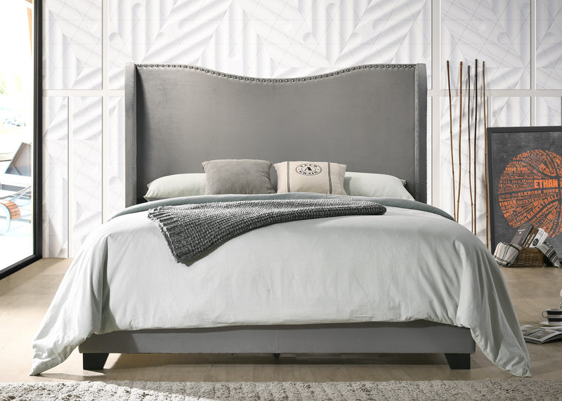 Home Design Kris Upholstered Wingback Bed Frame, Adult Bedroom or Guest Room