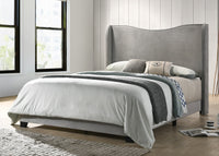 Home Design Kris Upholstered Wingback Bed Frame, Adult Bedroom or Guest Room