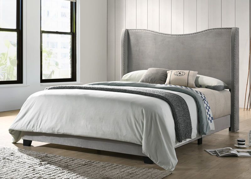 Home Design Kris Upholstered Wingback Bed Frame, Adult Bedroom or Guest Room