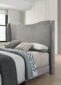 Home Design Kris Upholstered Wingback Bed Frame, Adult Bedroom or Guest Room