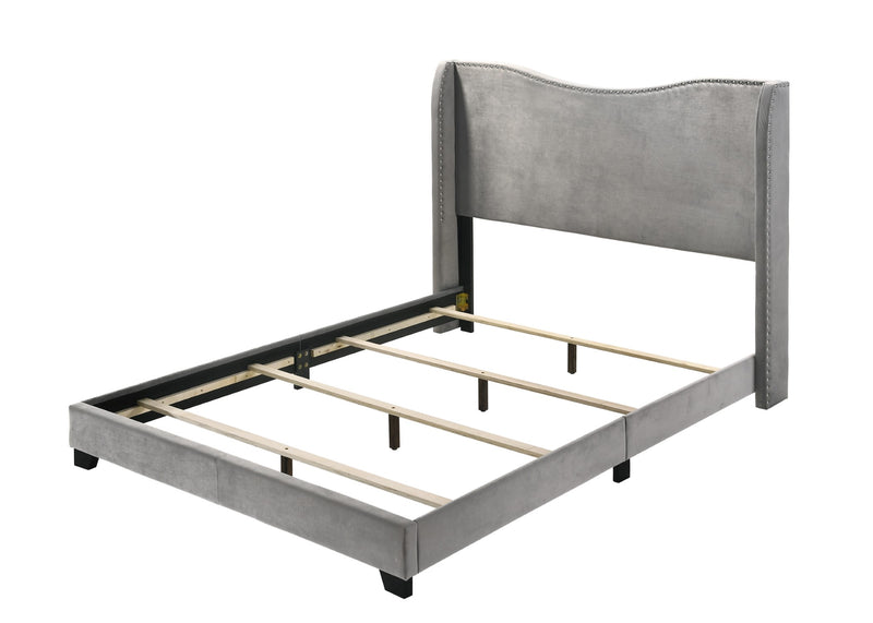 Home Design Kris Upholstered Wingback Bed Frame, Adult Bedroom or Guest Room