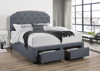 Home Design Carolina Drawer Bed Frame, Gray