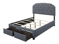 Home Design Carolina Drawer Bed Frame, Gray