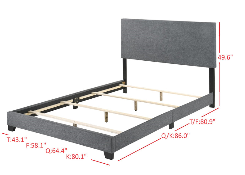 Home Design Evon Linen Upholstered Bed Frame For Adult