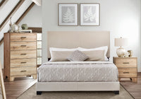 Home Design Evon Linen Upholstered Bed Frame For Adult