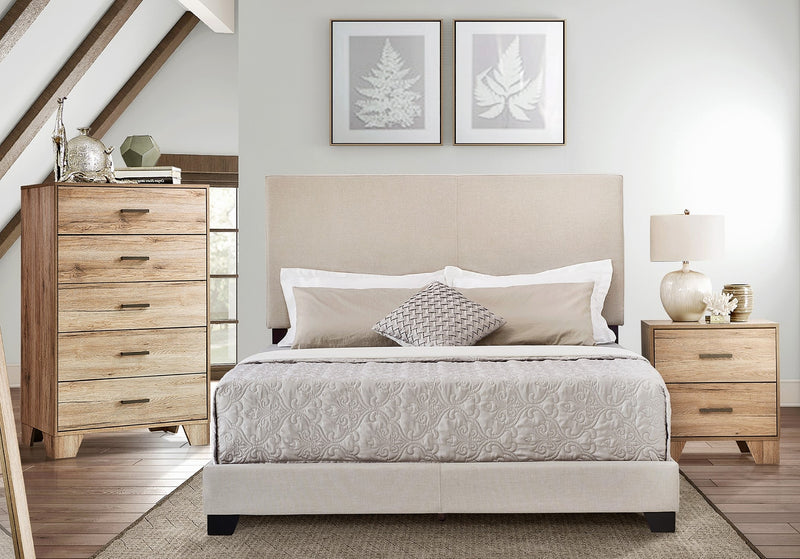 Home Design Evon Linen Upholstered Bed Frame For Adult