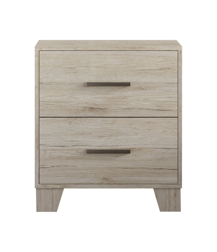 Home Design Stella 1-Drawer Nightstand, Light Oak, Modern Bedroom Nightstand