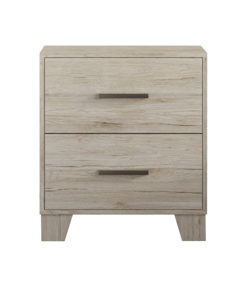 Home Design Stella 1-Drawer Nightstand, Light Oak, Modern Bedroom Nightstand