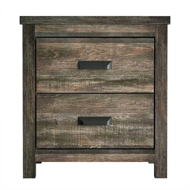 Home Design Bristol Nightstand with 2 Storage Drawer for Bedroom, Easy Assembly