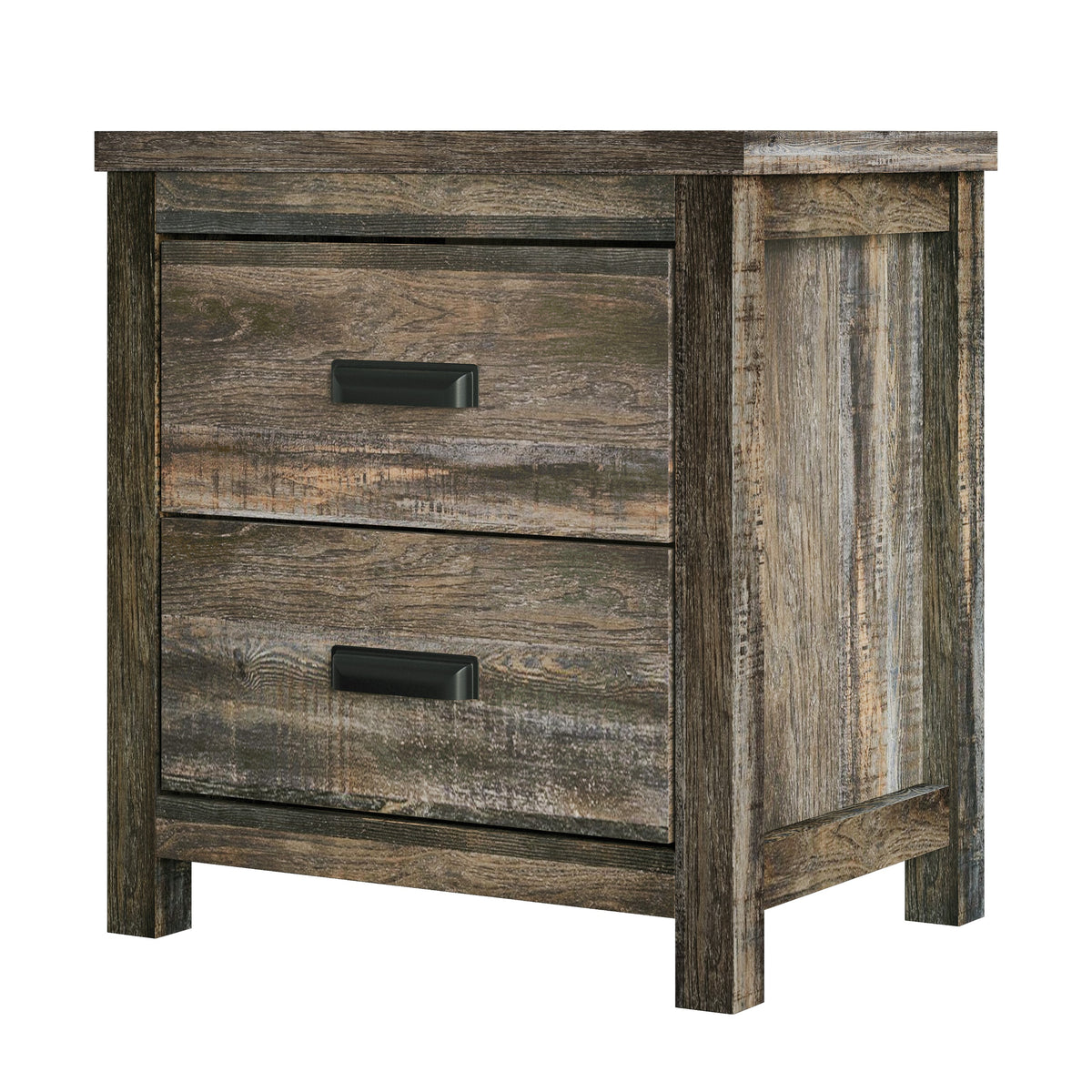 Home Design Bristol Nightstand with 2 Storage Drawer for Bedroom, Easy Assembly