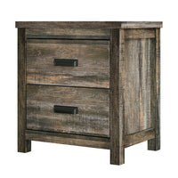 Home Design Bristol Nightstand with 2 Storage Drawer for Bedroom, Easy Assembly