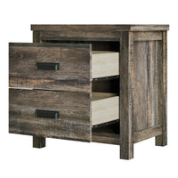 Home Design Bristol Nightstand with 2 Storage Drawer for Bedroom, Easy Assembly